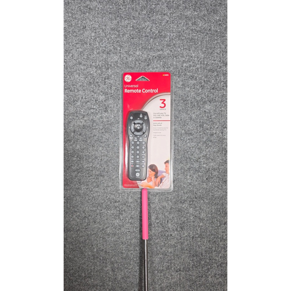 GE Universal Remote Control 24991 3-Device TV DVD VCR Cable Satellite Black New